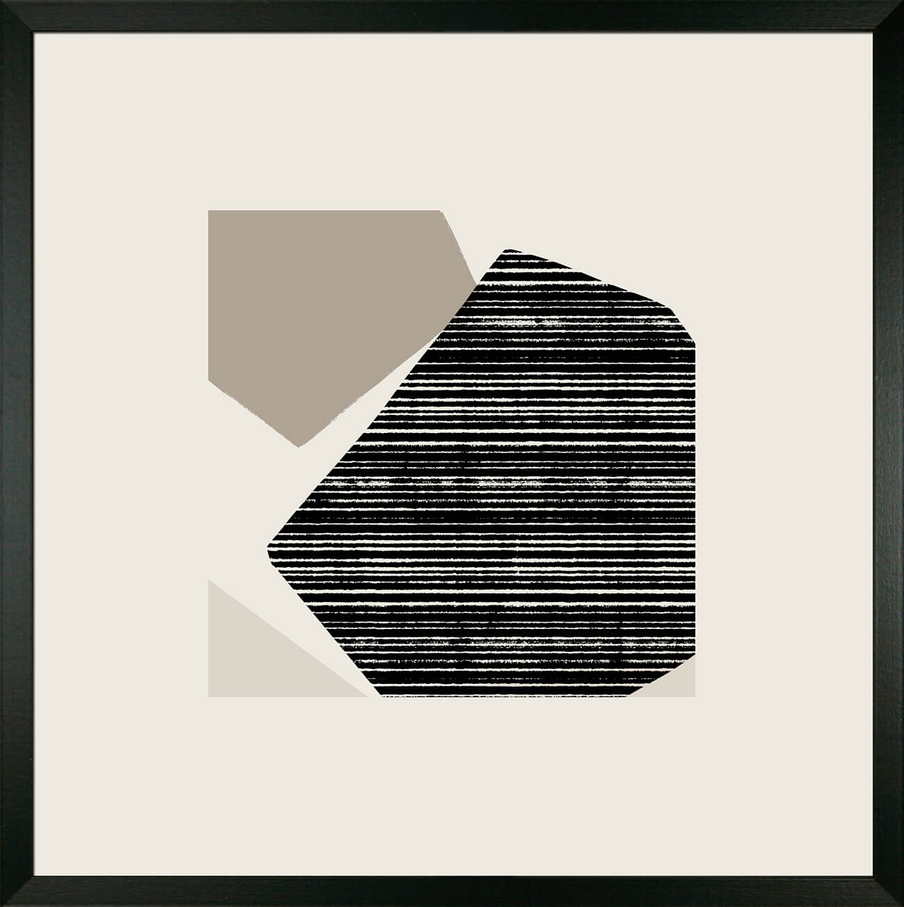 Fragmented Shapes IV - Framed Wall Art - 42x42cm