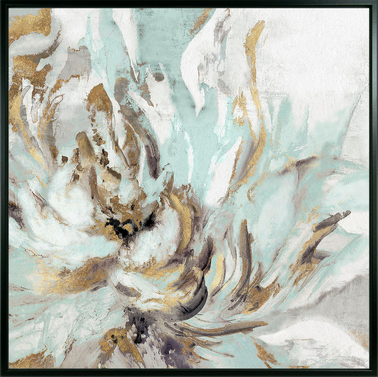 Touch of Teal I - Framed Wall Art - 94x94cm