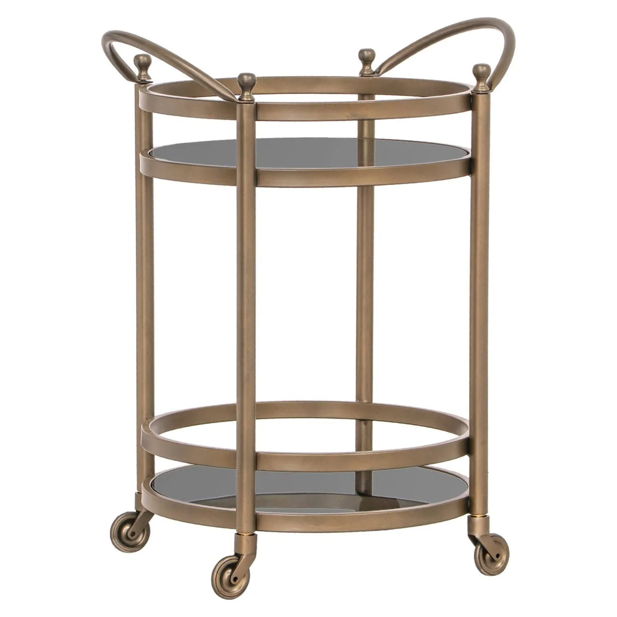 Richmond Interiors Hendricks Brass Brushed Gold Drinks Trolley