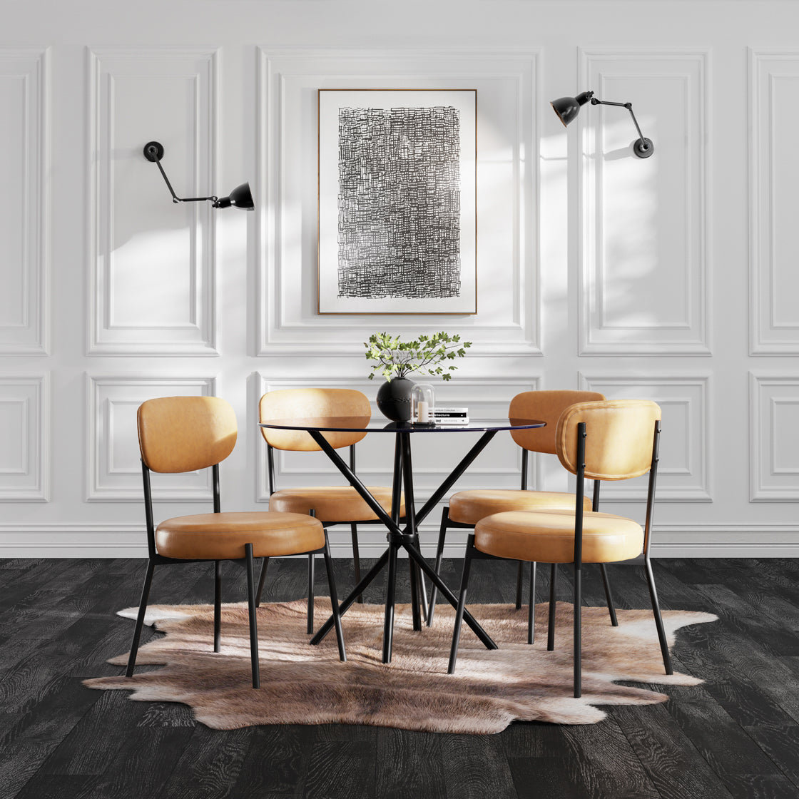 Smith Caramel Brown Faux Leather Dining Chair