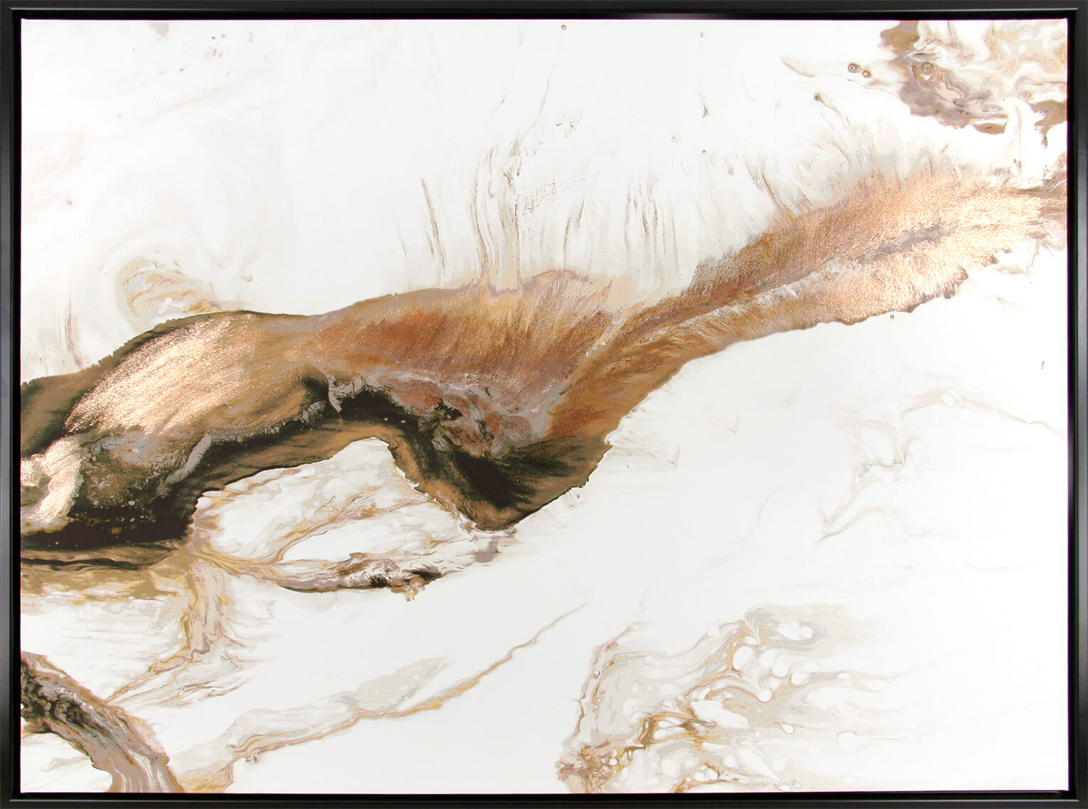 Cream & Mocha Abstract - Framed Wall Art - 49.5x64cm