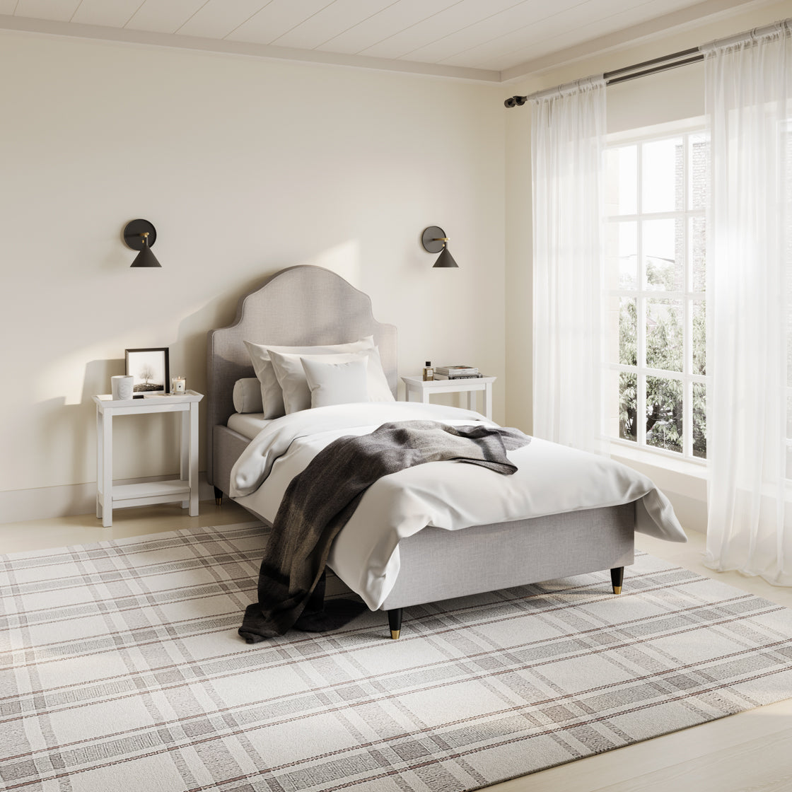 Monterey Grey Thin Stripe Single Bed