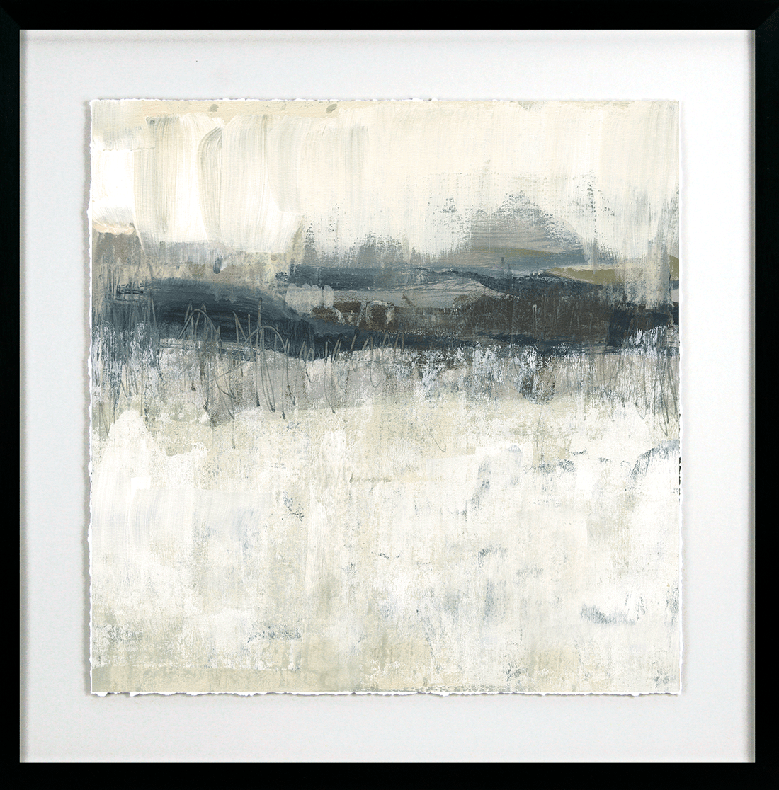 Neutral Horizon I - Framed Wall Art - 65x65cm