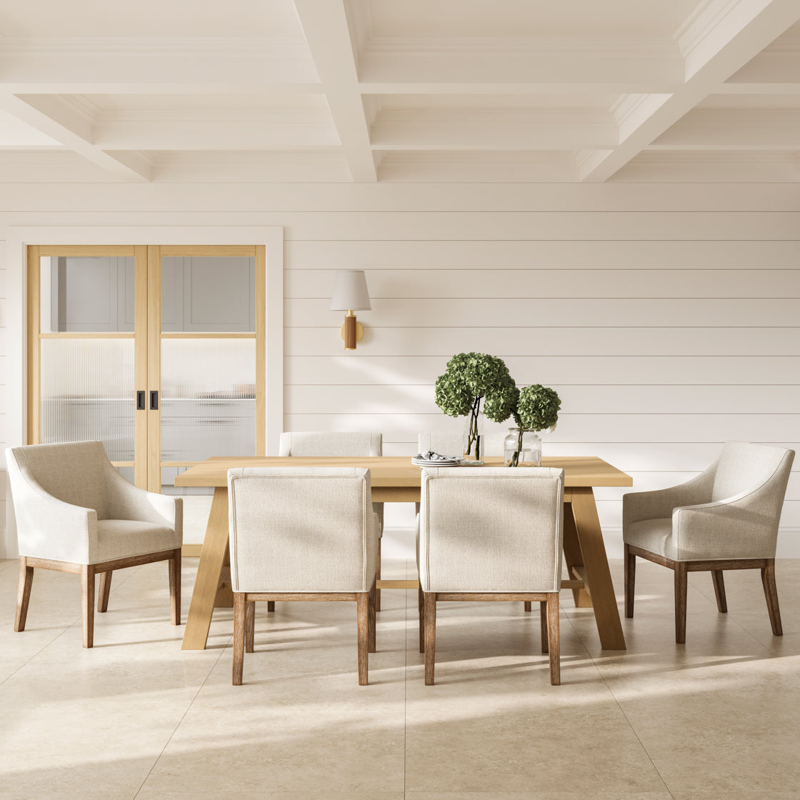 Piper Bisque & Wood Dining Chair