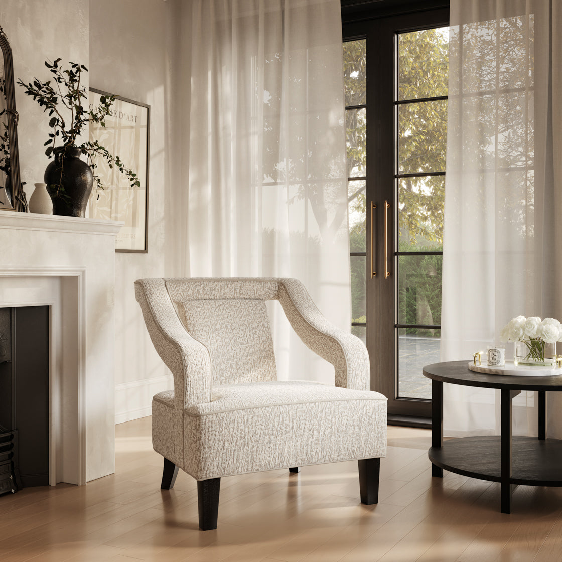 Sofia Beige Chenille Chair