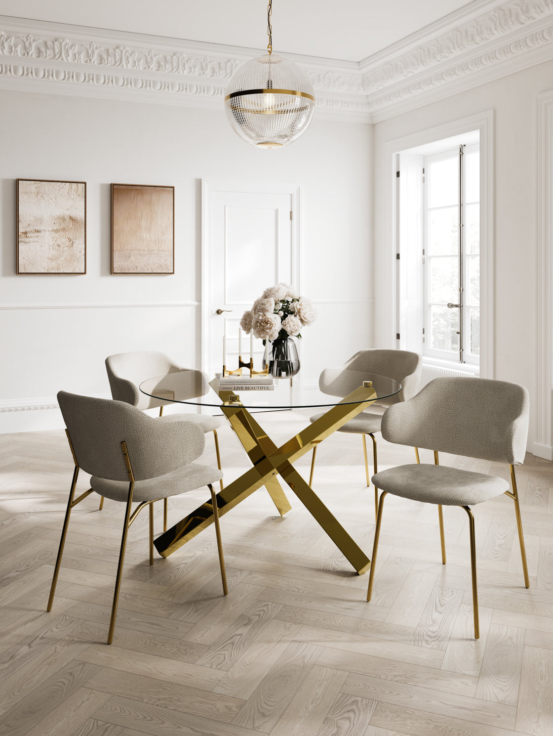 Dorchester Wheat & Gold Dining Chair