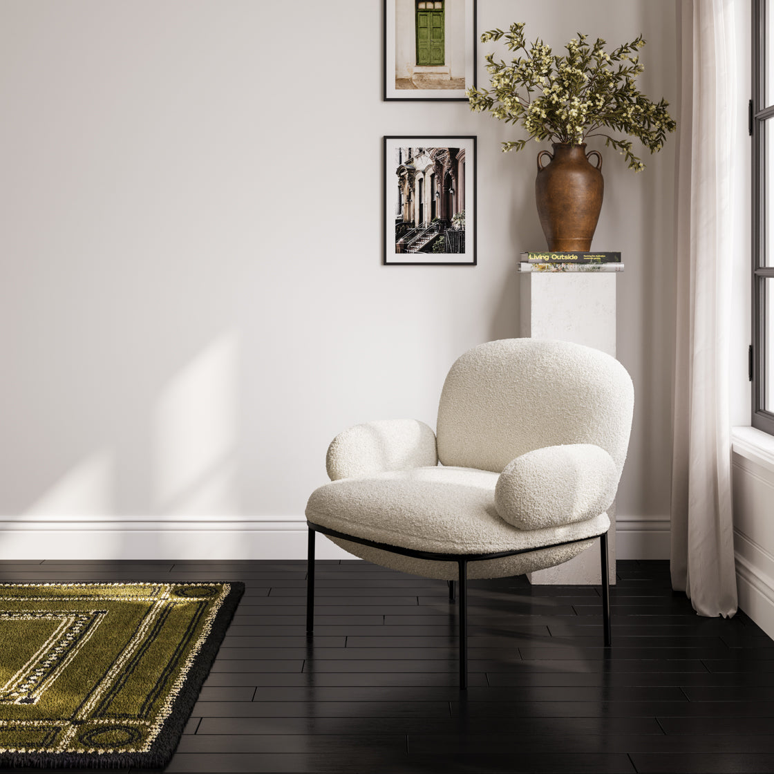 Avery Ivory Sherpa Boucle Armchair