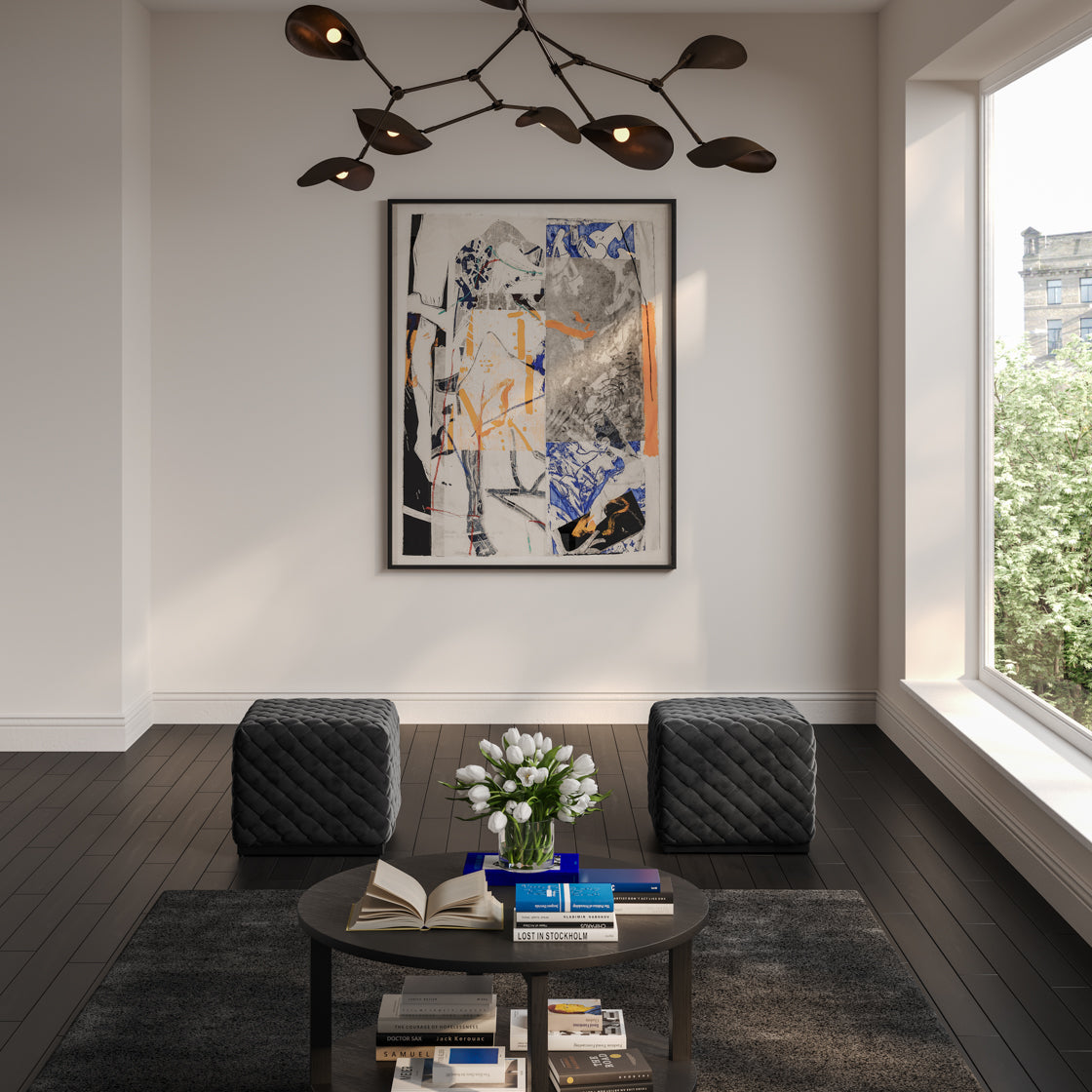 Colline Black Velvet Pouffe Small