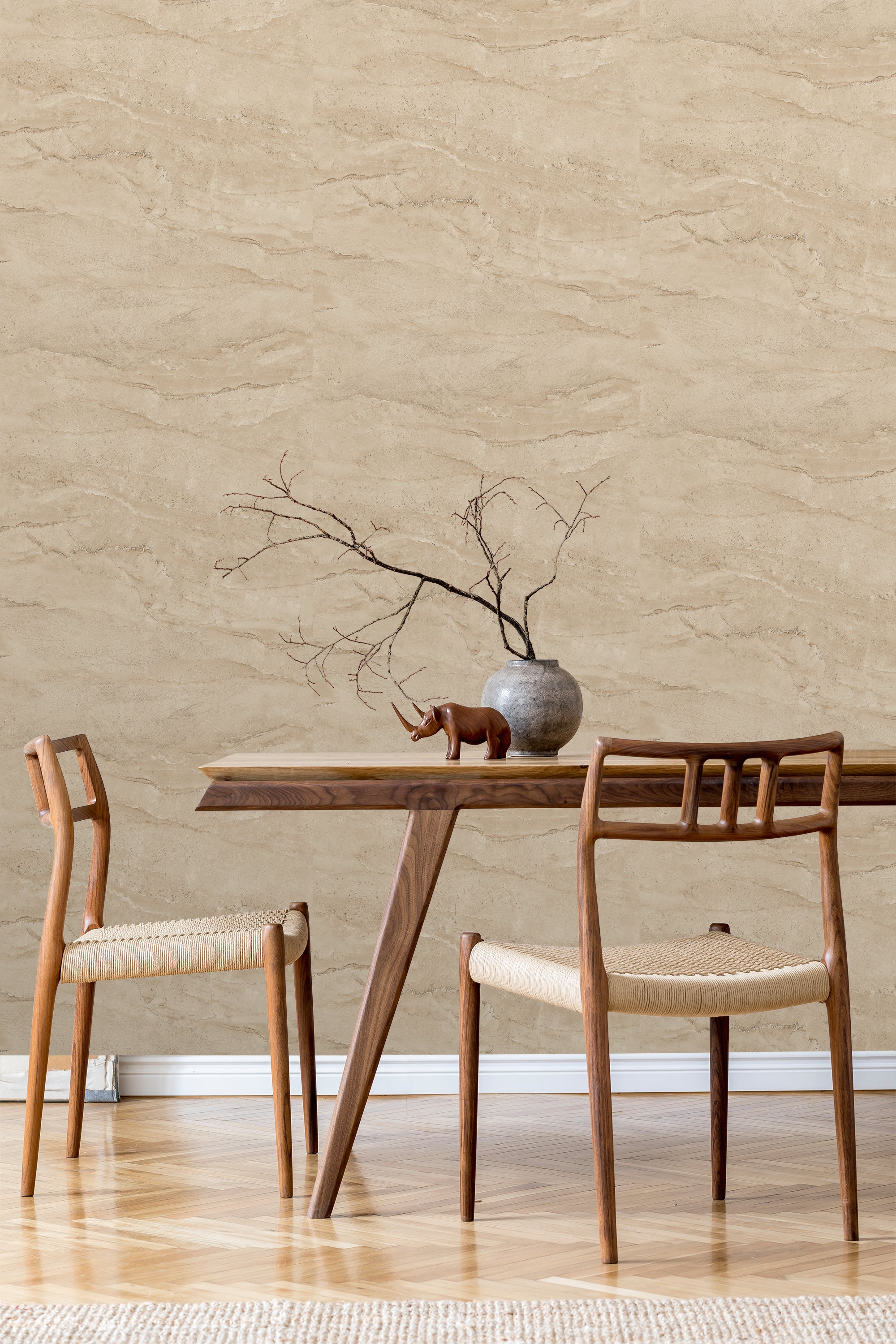 Grandeco Textured Vibes Tallab Cream Wallpaper Roll 10m x 53cm