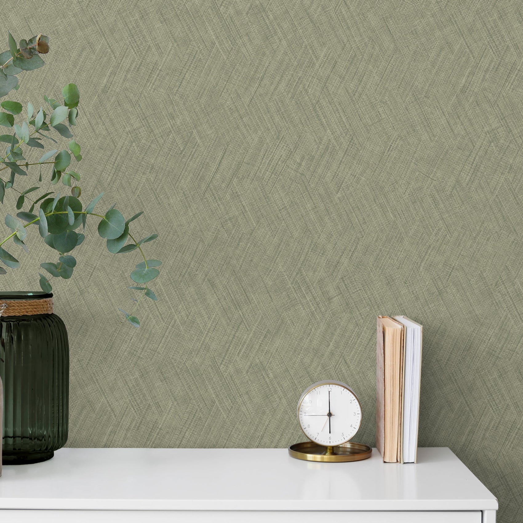 Grandeco Textured Vibes Yuno Green Wallpaper Roll 10m x 53cm