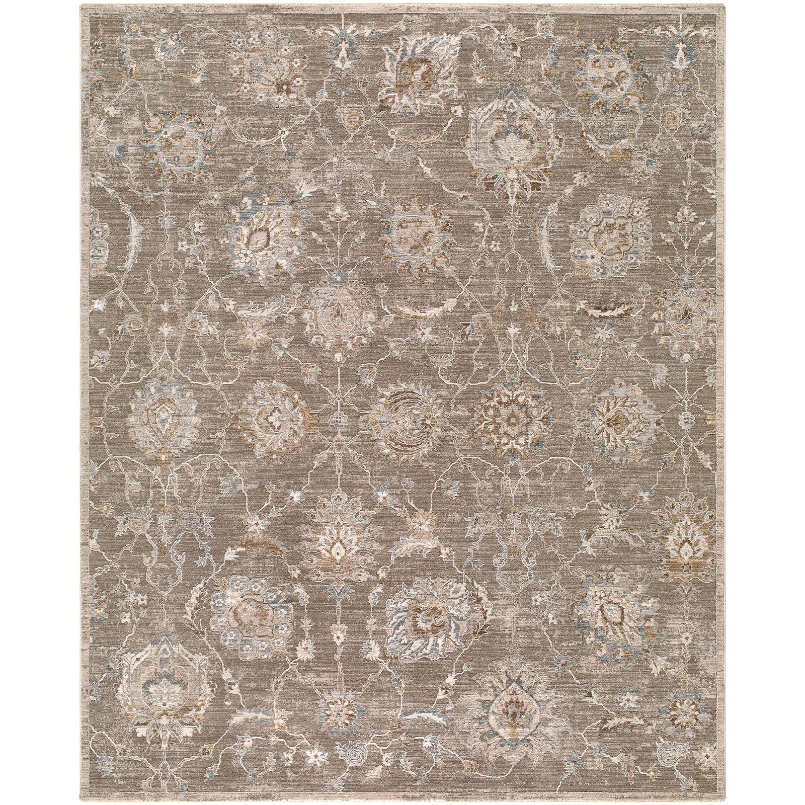 Arda Vintage Traditional Brown & Charcoal Polyester Rug 200x290cm - product image