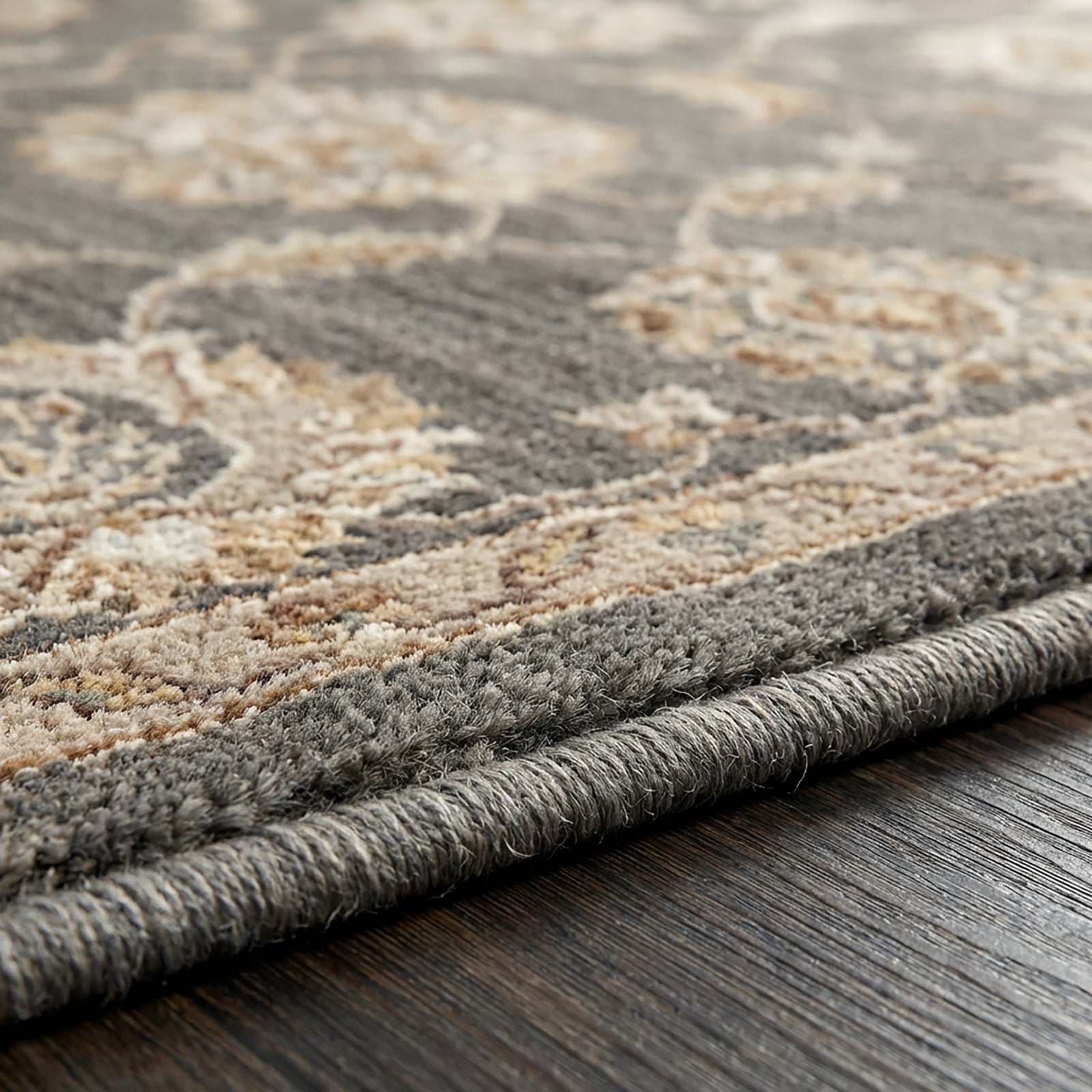 Arda Vintage Traditional Blue & Deep Teal & Dark Green Polyester Rug 152x225cm - texture detail