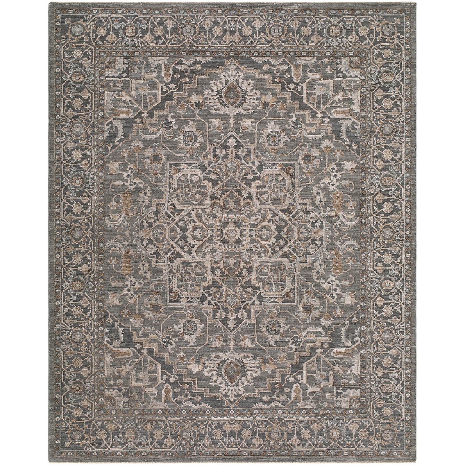 Arda Vintage Traditional Blue & Deep Teal & Dark Green Polyester Rug 152x225cm - product image