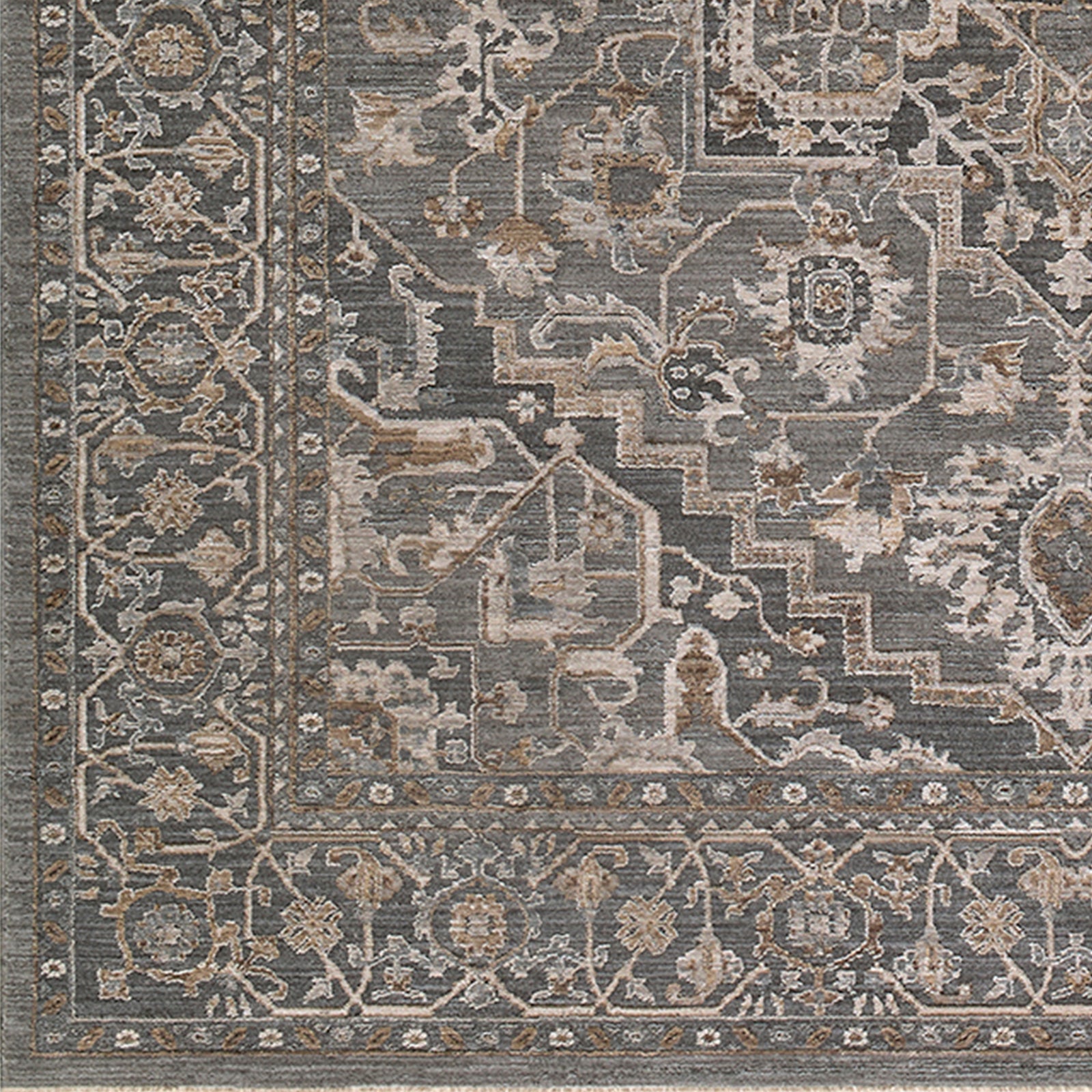 Arda Vintage Traditional Blue & Deep Teal & Dark Green Polyester Rug 152x225cm - colour swatch