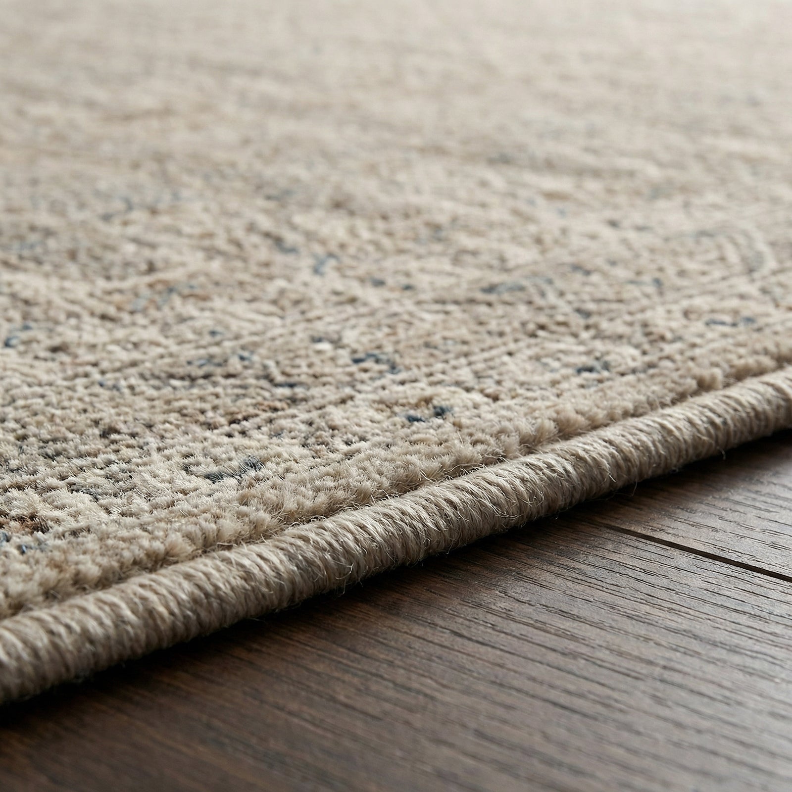 Arda Vintage Traditional Grey & Medium Grey Polyester Rug 200x290cm - texture detail
