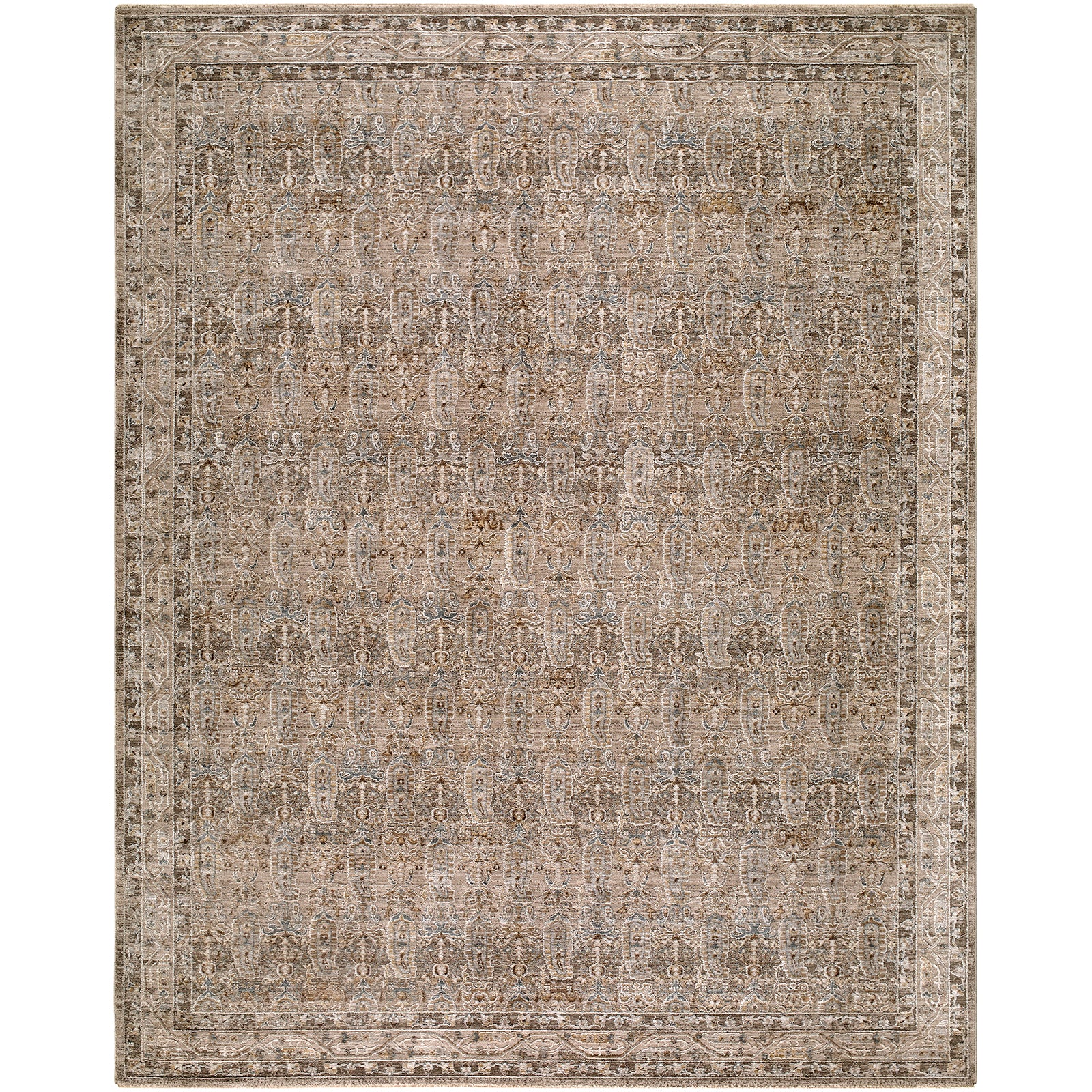Arda Vintage Traditional Brown & Medium Grey & Taupe Polyester Rug 152x225cm - product image