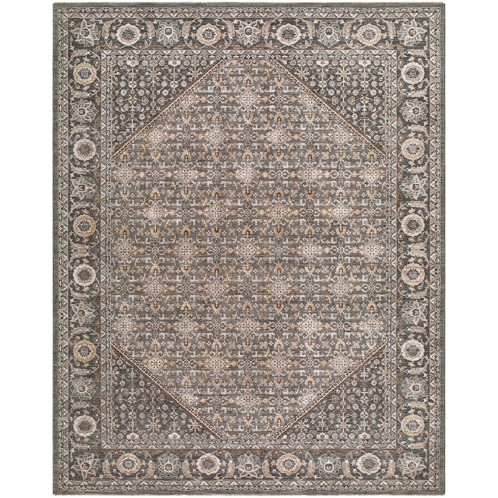 Arda Vintage Traditional Green & Dark Green & Deep Teal Polyester Rug 152x225cm - product image