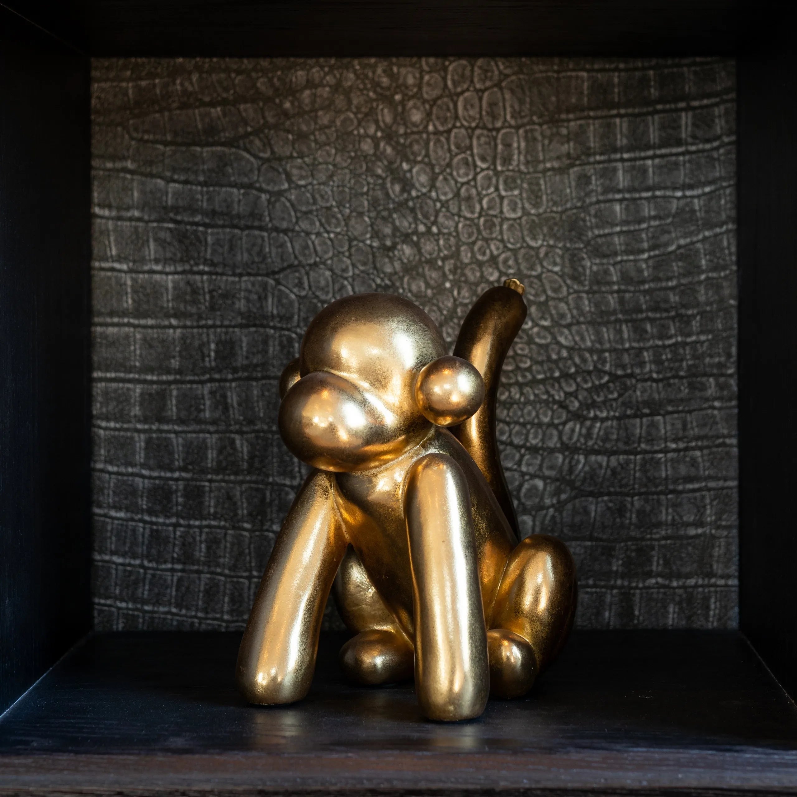 Richmond Interiors Art Deco Gold Balloon Monkey Ornament