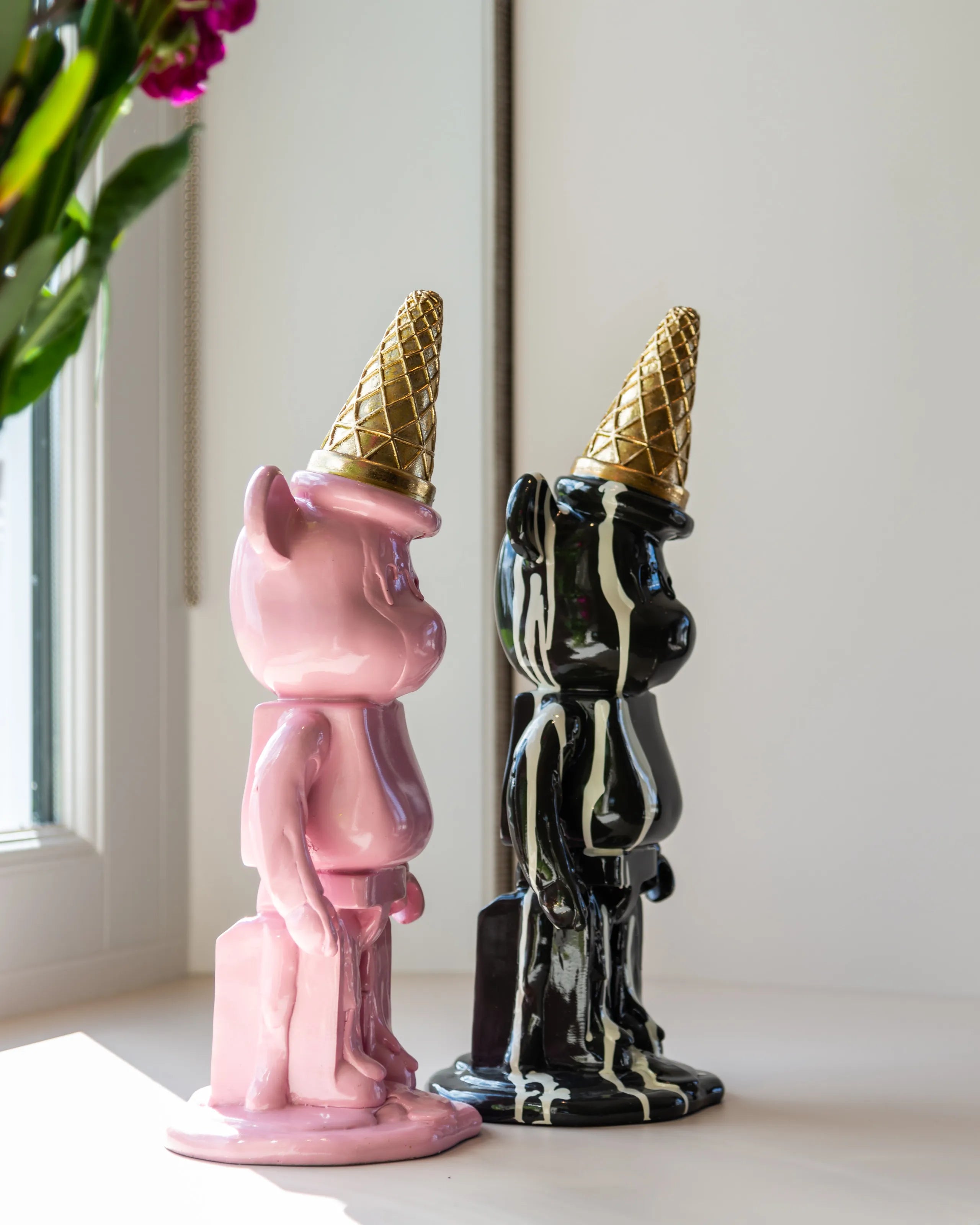 Richmond Interiors Art Deco Melting Black Ice Cream Bear Ornament