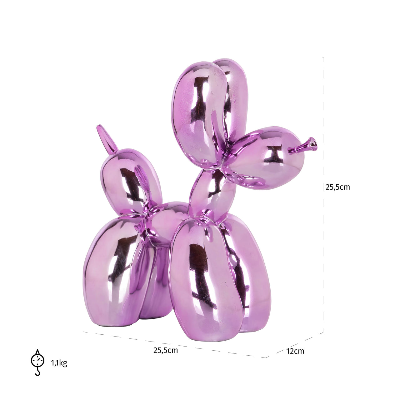 Richmond Interiors Art Deco Metallic Pink Balloon Dog Ornament