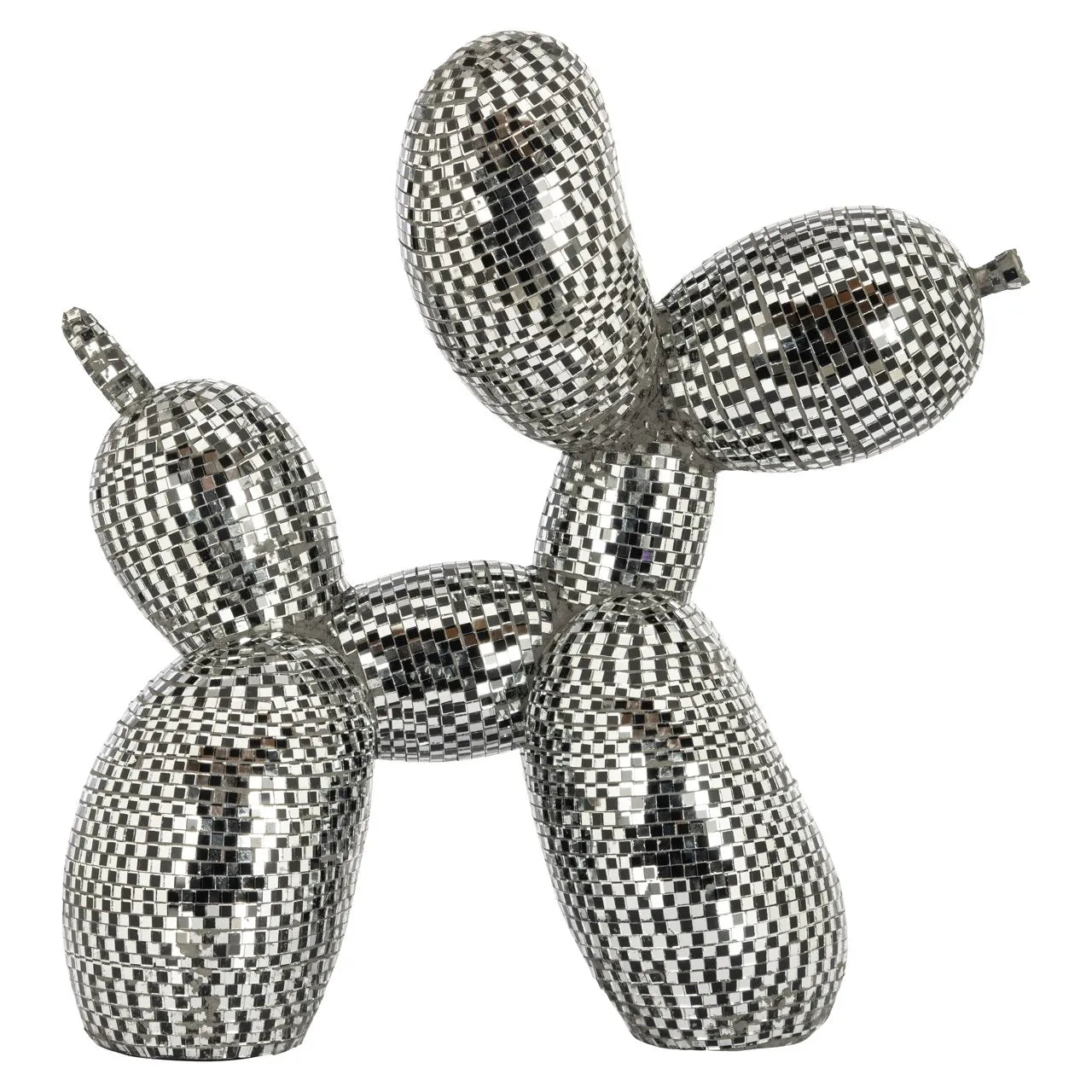 Richmond Interiors Art Deco Disco Mirrored Balloon Dog Ornament Small