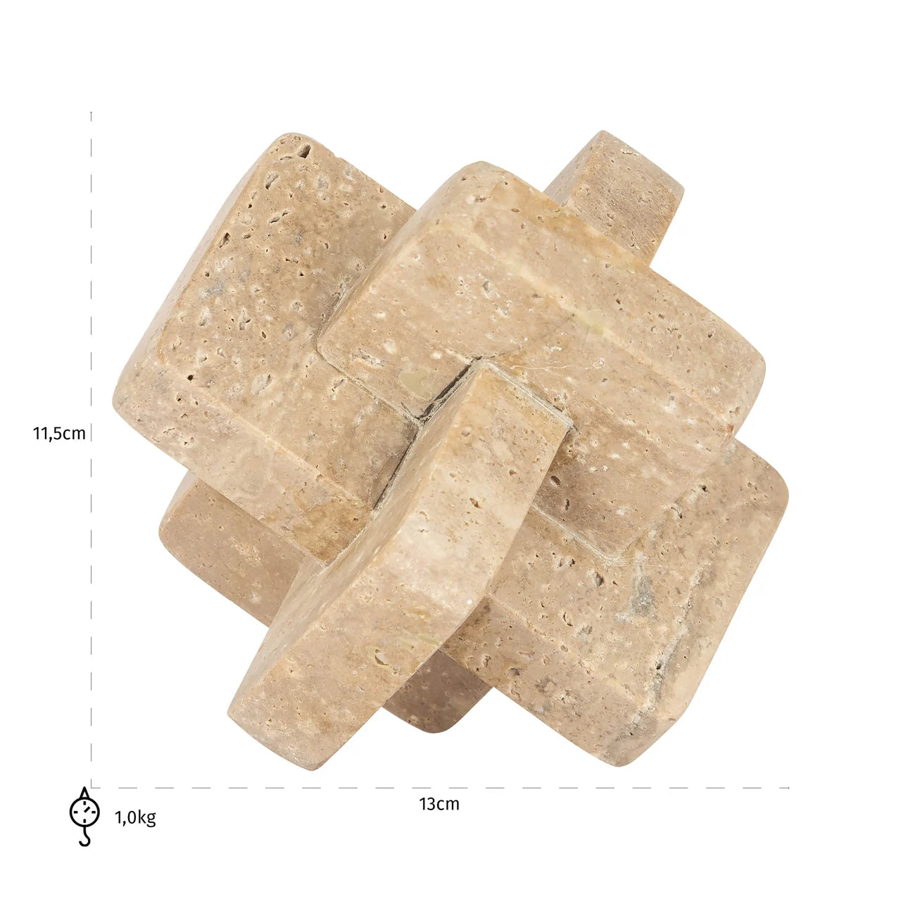 Richmond Interiors Mony Natural Beige Stone Decorative Link Ornament