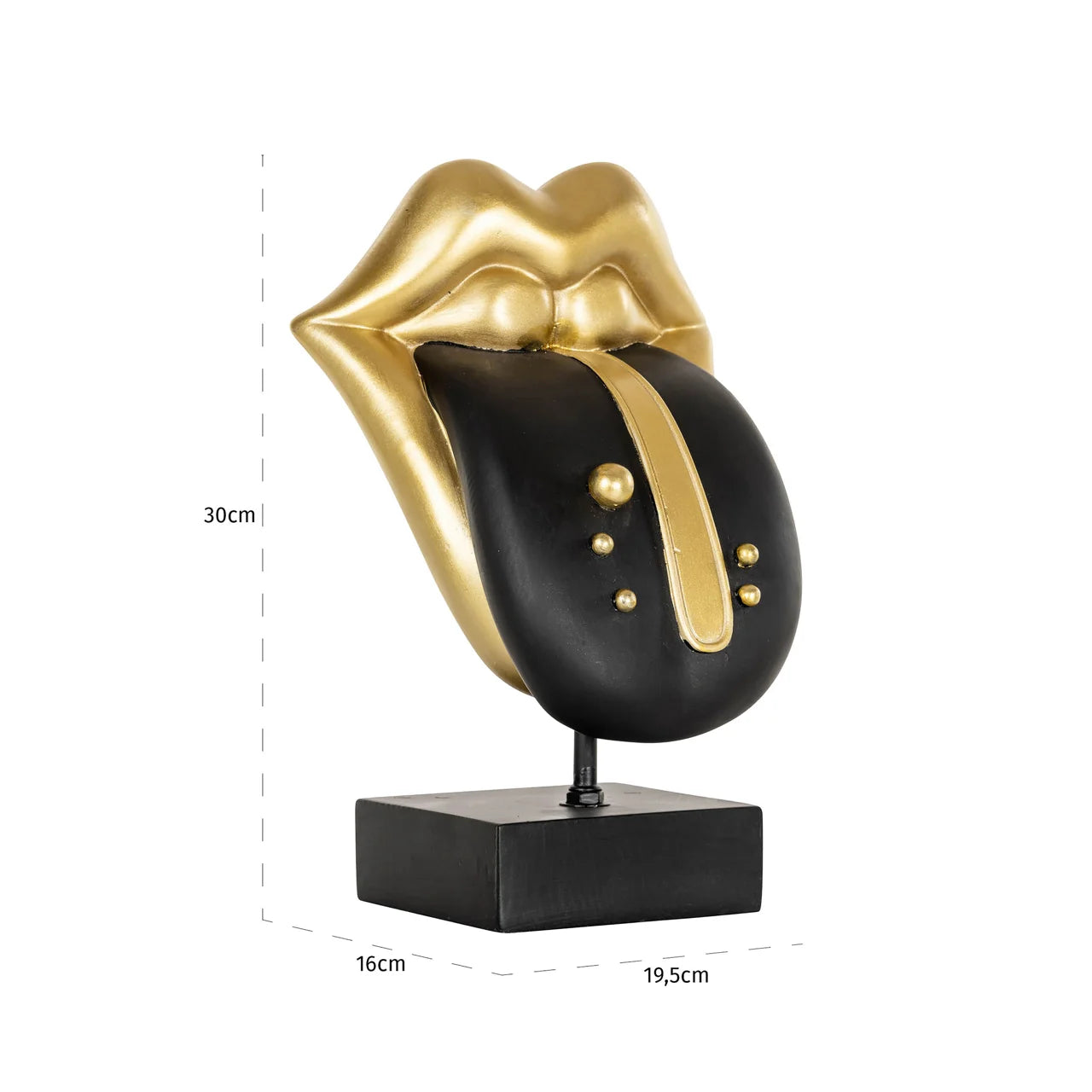 Richmond Interiors Art Deco Black & Gold Tongue Ornament