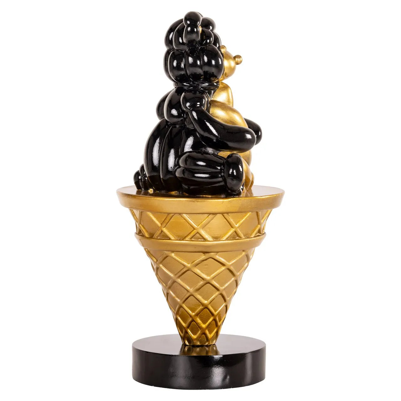Richmond Interiors Art Deco Harly Black & Gold Bear Ice Cream Ornament