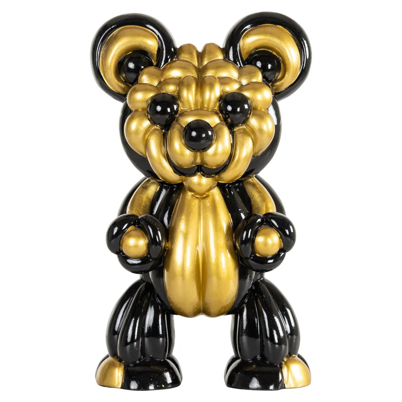 Richmond Interiors Art Deco Silly Black & Gold Bear Ornament