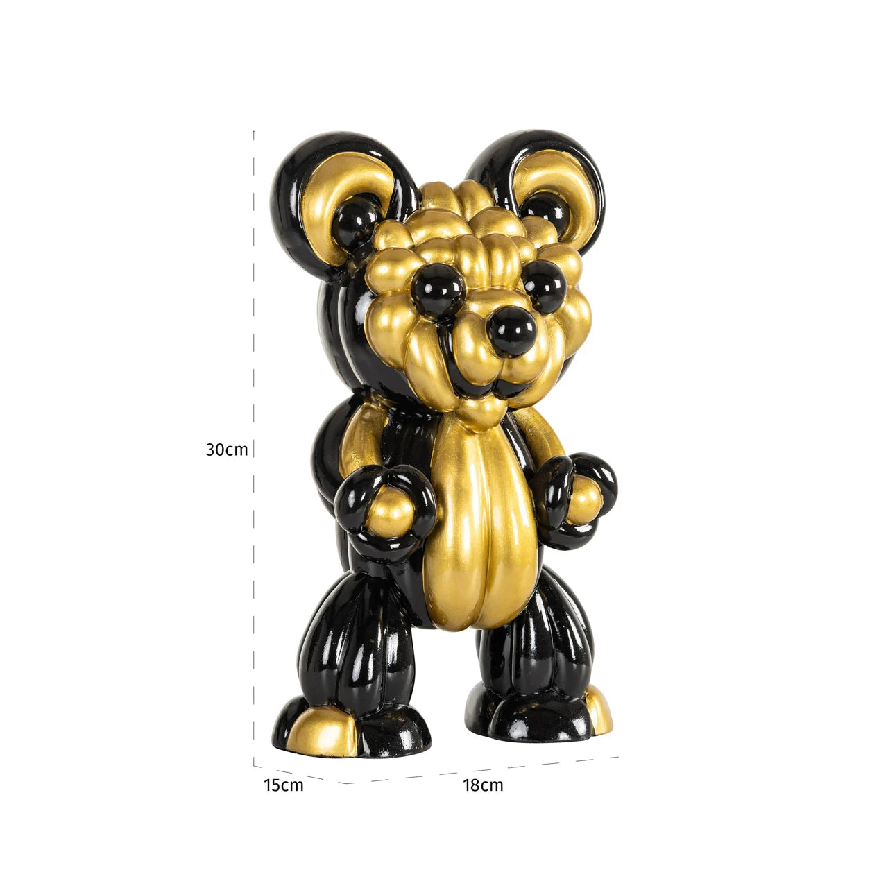 Richmond Interiors Art Deco Silly Black & Gold Bear Ornament
