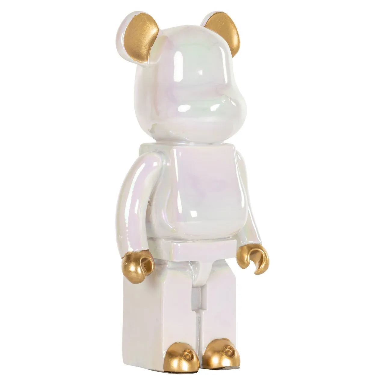 Richmond Interiors Art Deco White & Gold Bear Ornament