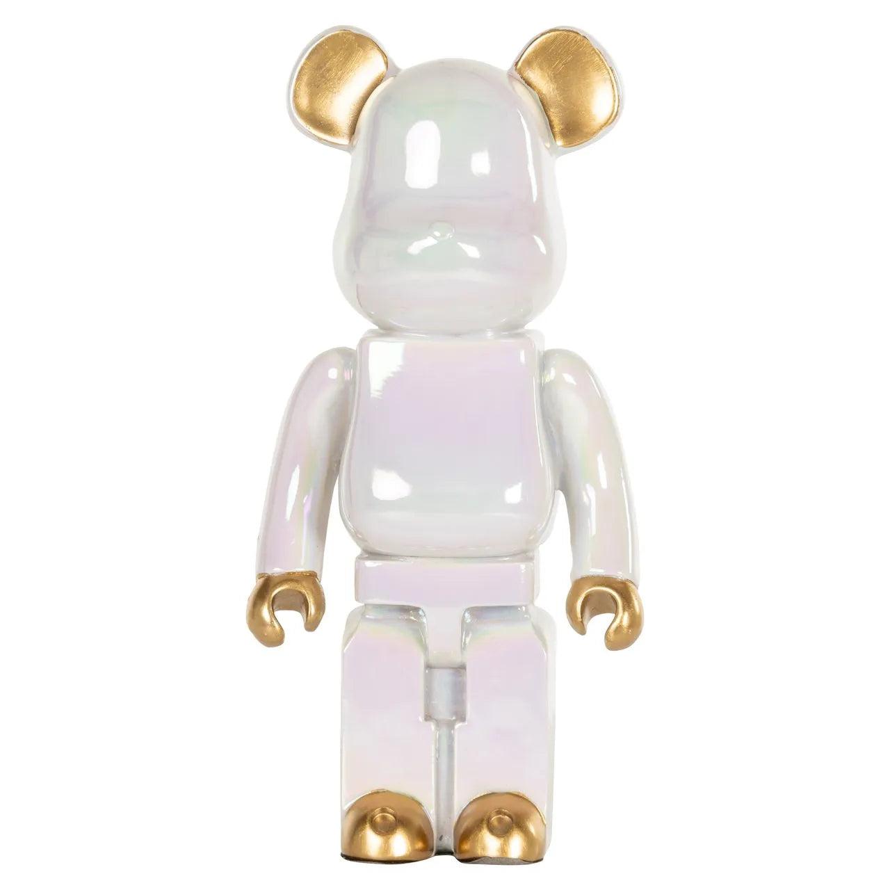 Richmond Interiors Art Deco White & Gold Bear Ornament