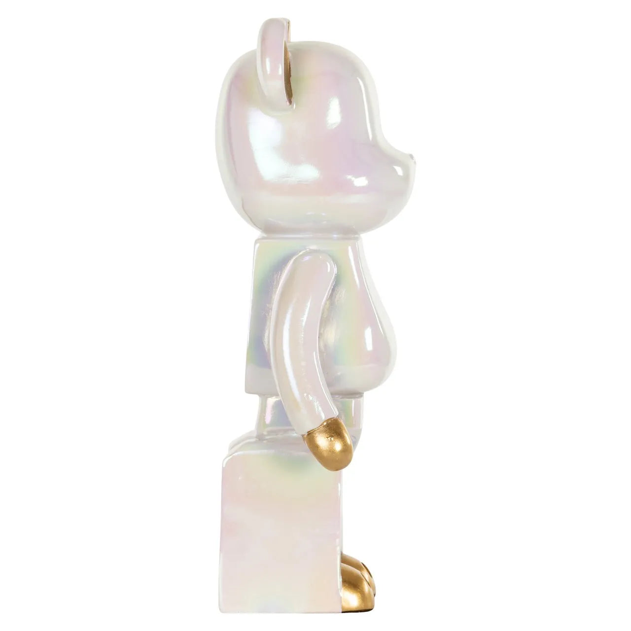 Richmond Interiors Art Deco White & Gold Bear Ornament