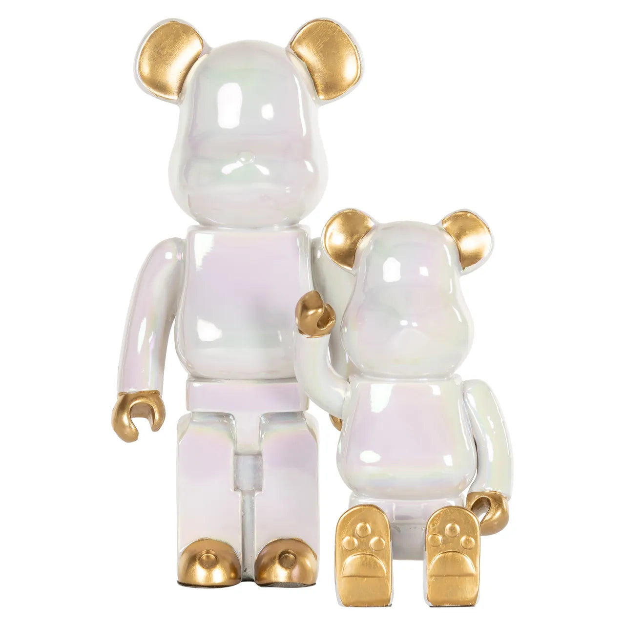 Richmond Interiors Art Deco White & Gold Bear Ornament