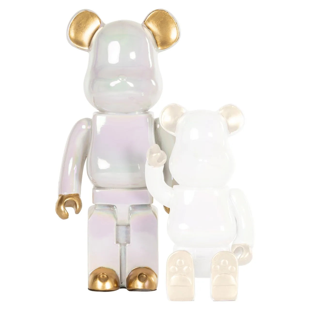 Richmond Interiors Art Deco White & Gold Bear Ornament