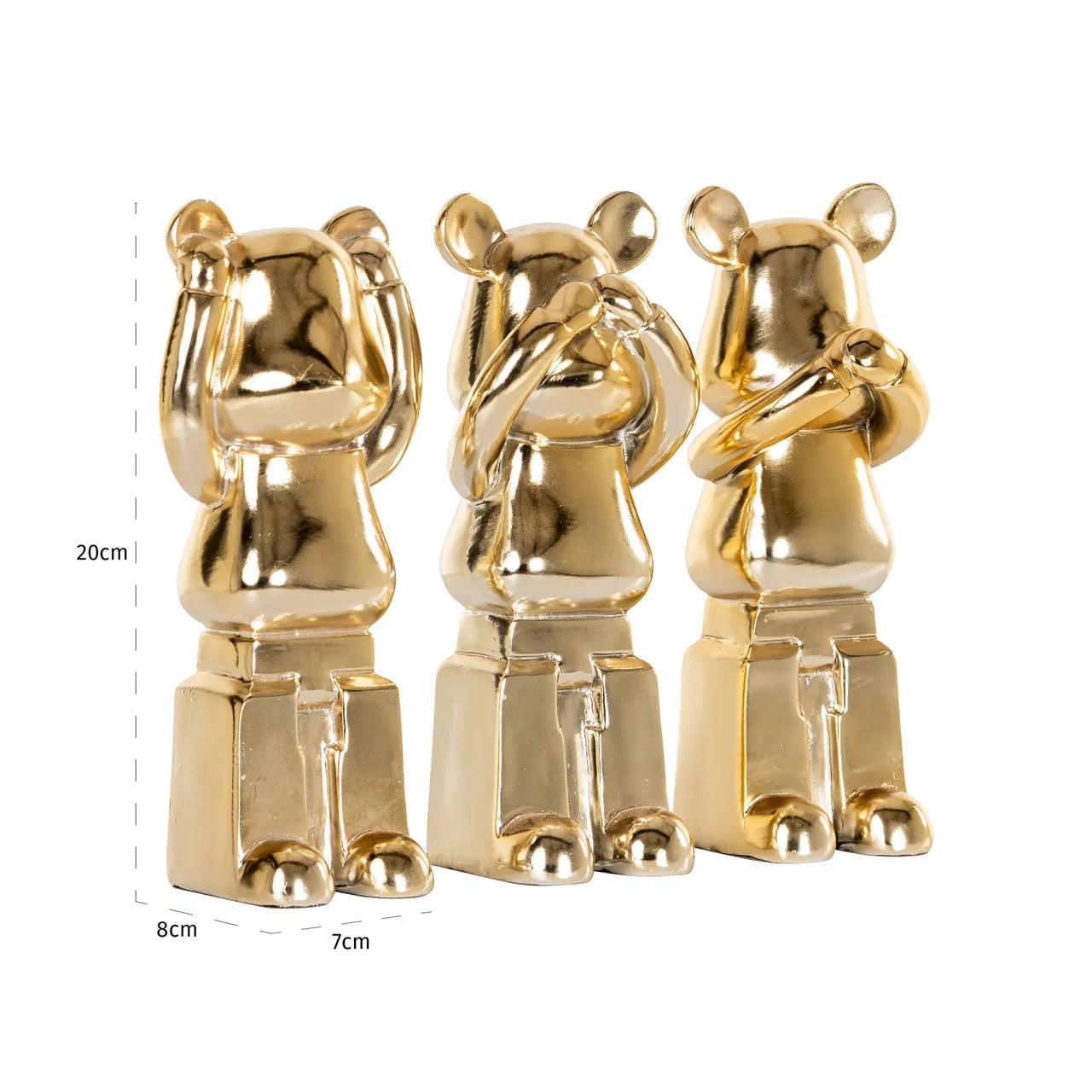 Set of 3 Richmond Interiors Art Deco Berna Bears