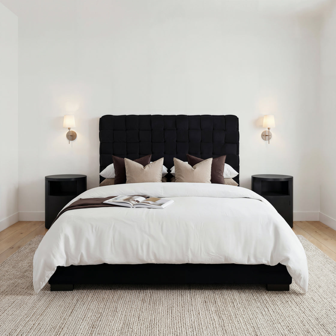 Pasadena Black Velvet  King Size Bed