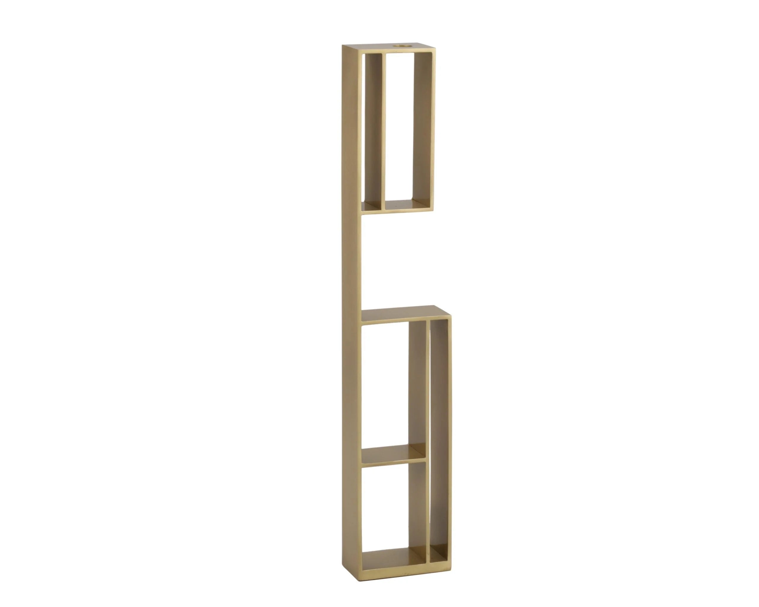 Set of 2 Veneton Brushed Brass Candle Holders