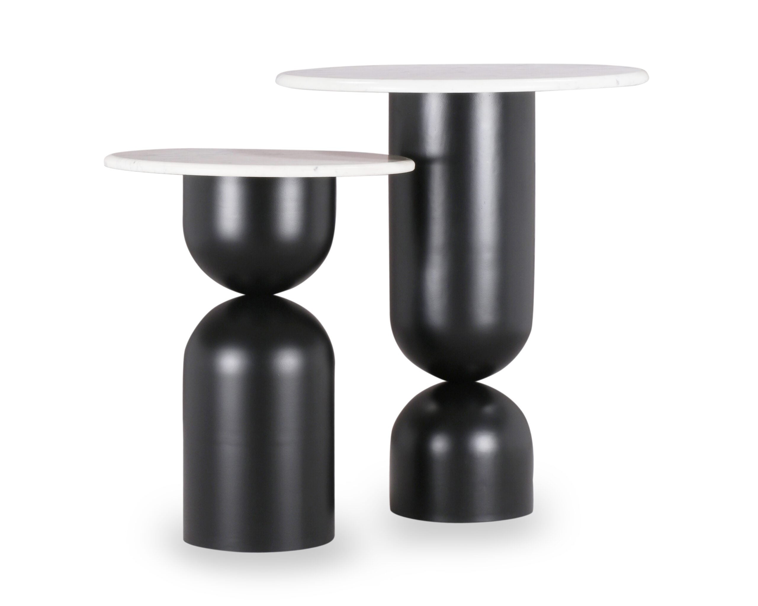 Set of 2 Babel Nesting Side Tables - Matt Black