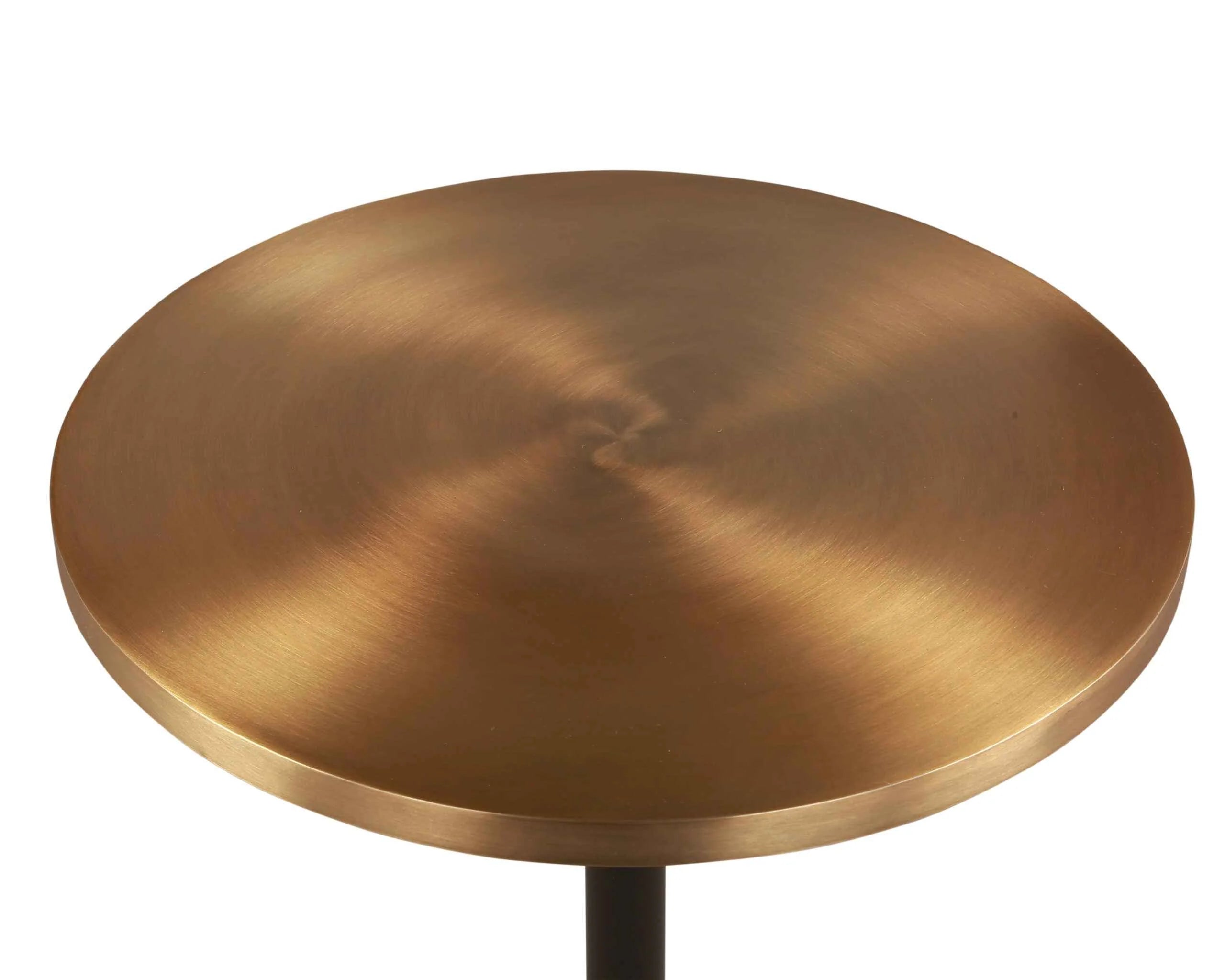 Set of 2 Antigua Brushed Brass & Matt Black Side Tables Nest