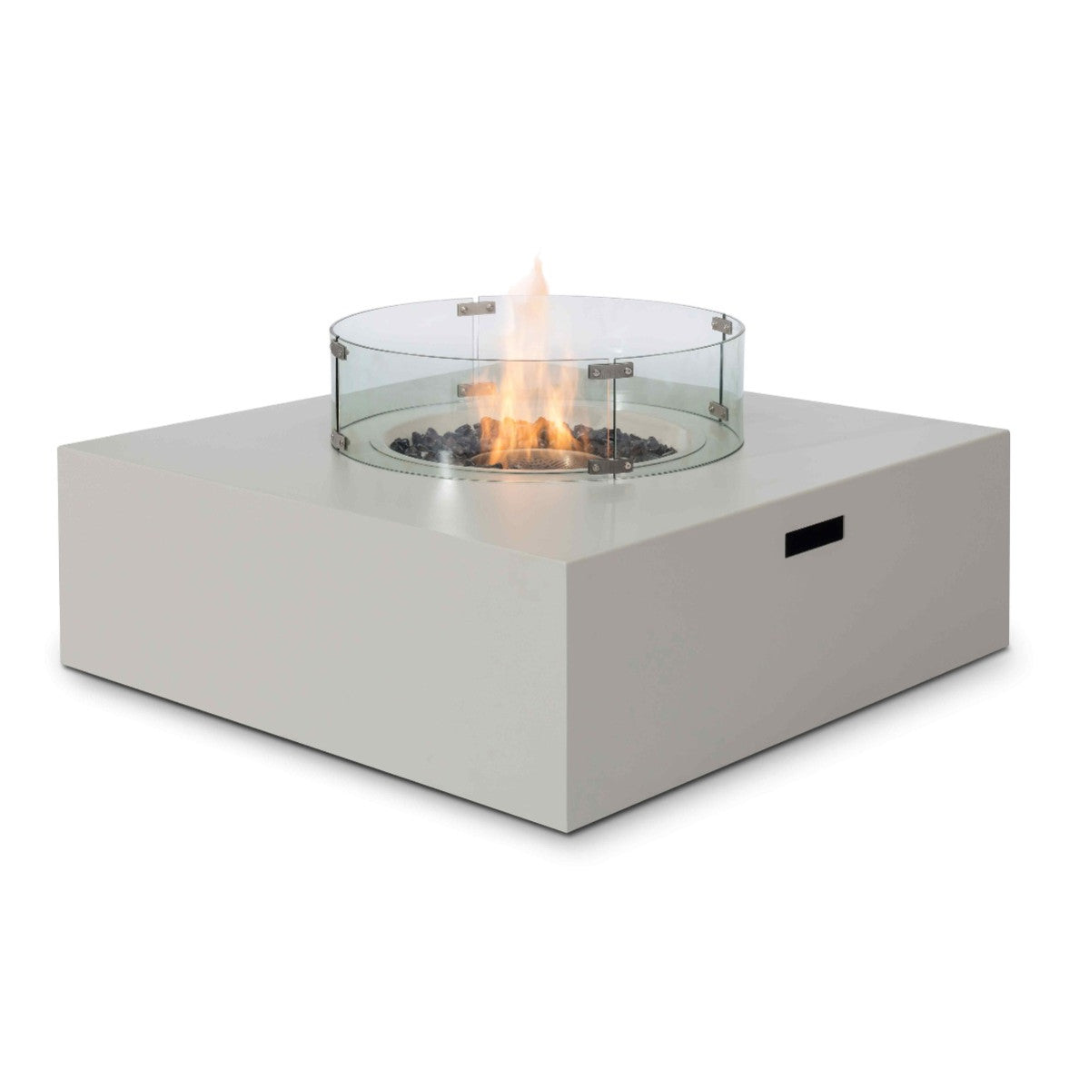 Maze Pebble White Outdoor Fire Pit Coffee Table Square