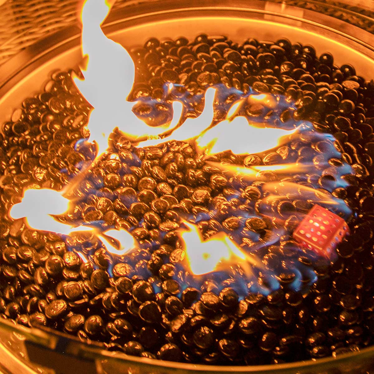 Maze Pebble White Outdoor Fire Pit Coffee Table Rectangle