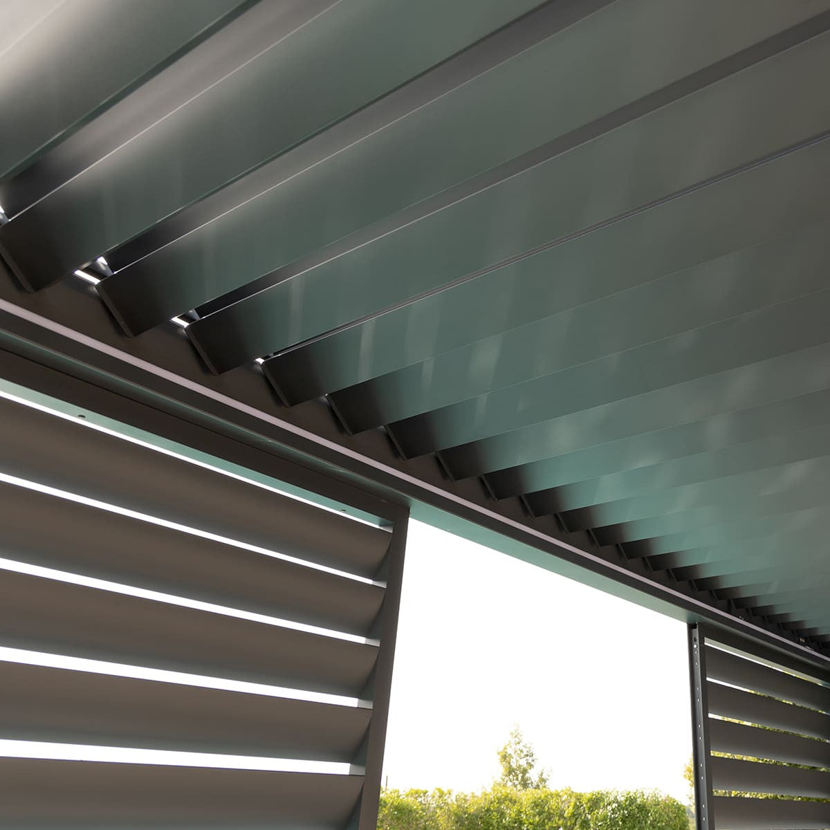 Eden Grey Aluminium Pergola Rectangular 3m x 4m - Electric Louvre Roof & LED Lighting