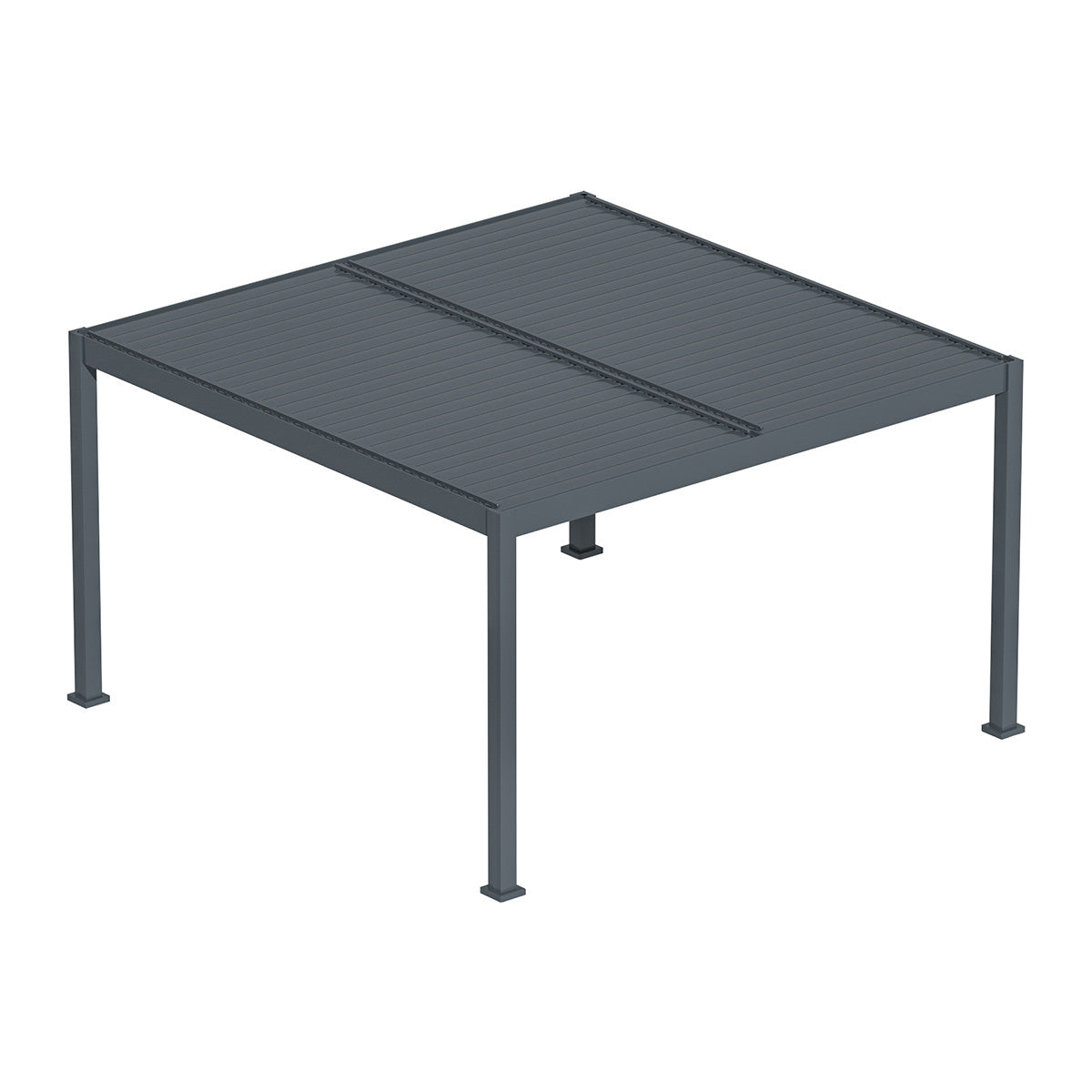 Eden Grey Aluminium Pergola Rectangular 4m x 4m - Electric Louvre Roof & LED Lighting