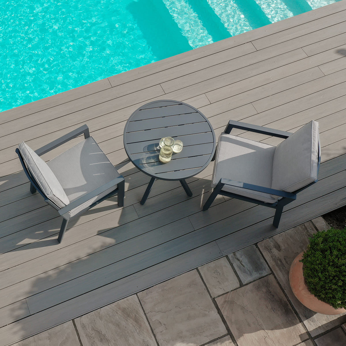 Maze New York Dove Grey Outdoor Bistro Set