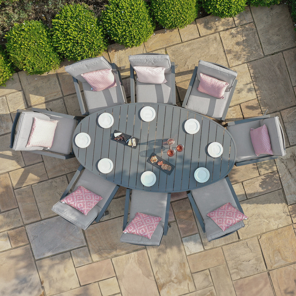 New York Dove Grey Outdoor Dining Set | 8 Seater