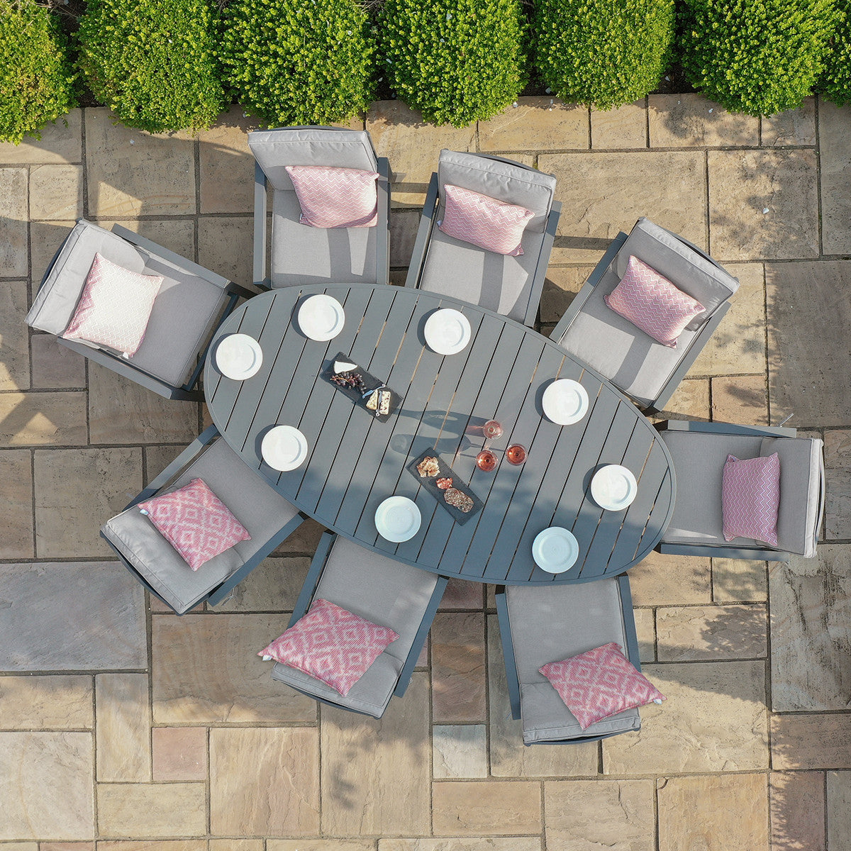 New York Dove Grey Outdoor Dining Set | 8 Seater