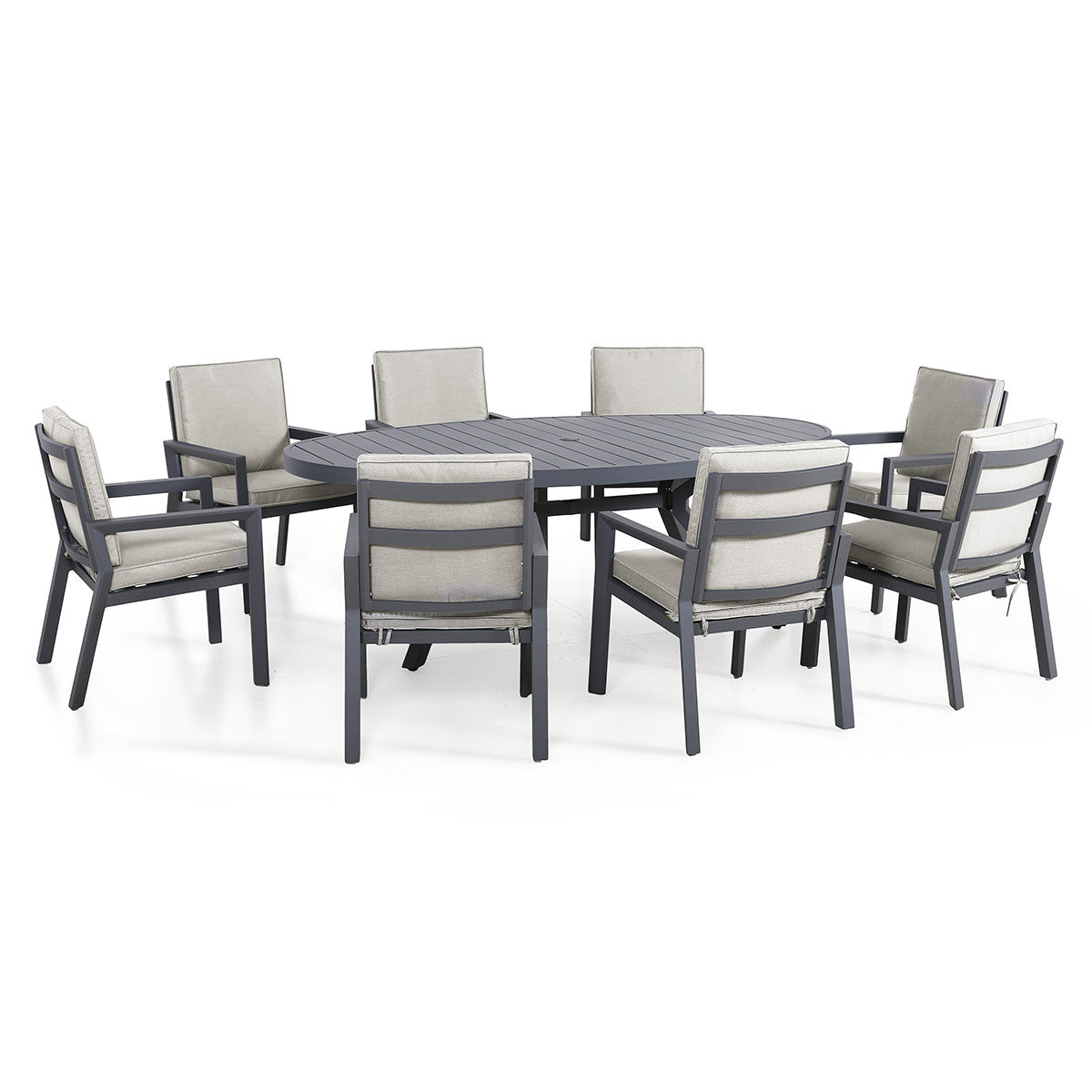 New York Dove Grey Outdoor Dining Set | 8 Seater