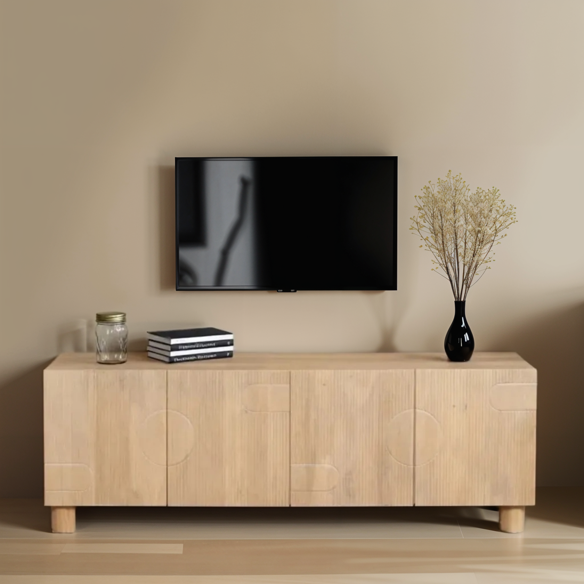 Benton Natural Mango Wood TV Unit Large