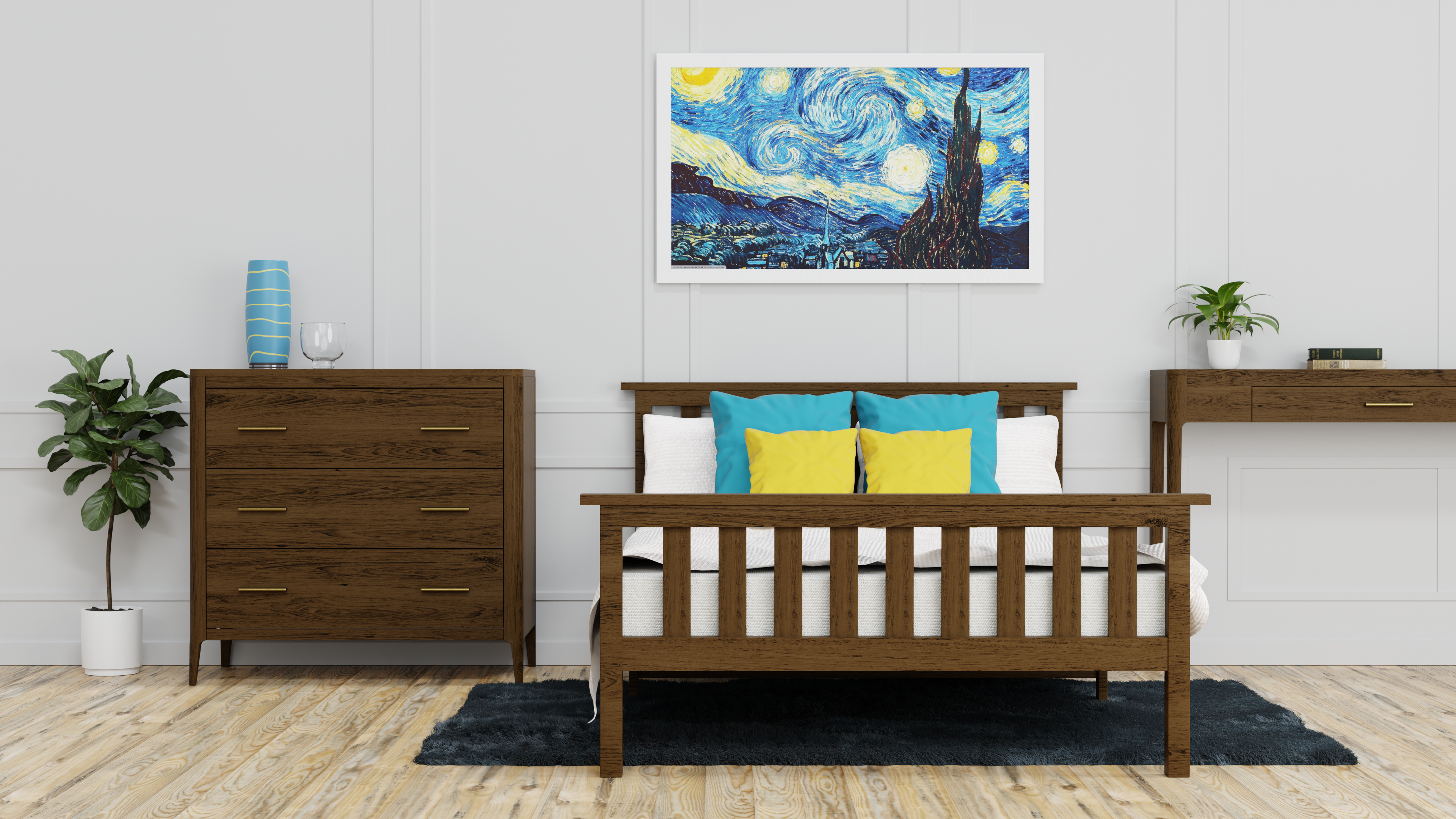 DI Designs Abberley Brown Oak Wood & Gold Chest of Drawers